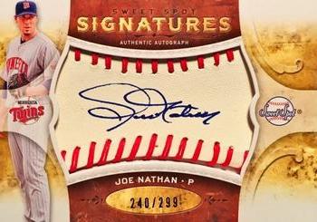 2009 Upper Deck Sweet Spot - Signatures Red Stitch Blue Ink #S-JN Joe Nathan Front