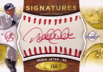 2009 Upper Deck Sweet Spot - Signatures Red Stitch Red Ink #S-DJ Derek Jeter Front