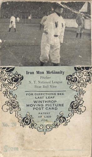 1907 Winthrop Moving Picture Postcards #20 Joe McGinnity Front