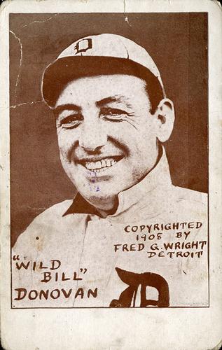 1908 Tigers Fred G. Wright Postcard #NNO Bill Donovan Front