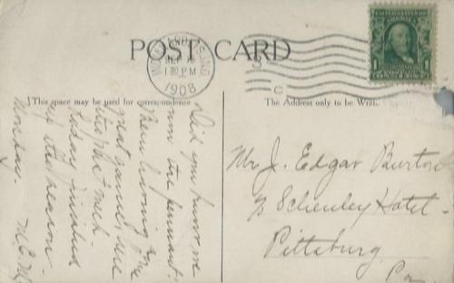 1908 Indianapolis Postcards #NNO Rube Marquard Back