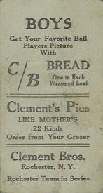 1910 Clement Brothers Bread (D380) #NNO Whitey Alpermann Back