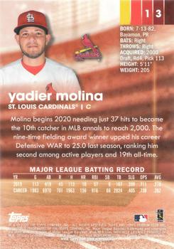 2020 Stadium Club Chrome - X-Fractor #13 Yadier Molina Back