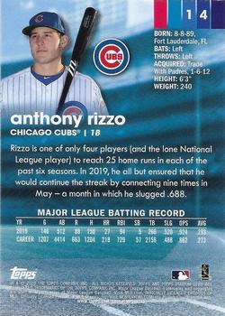 2020 Stadium Club Chrome - X-Fractor #14 Anthony Rizzo Back