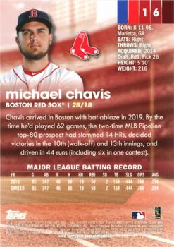 2020 Stadium Club Chrome - X-Fractor #16 Michael Chavis Back