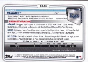 2020 Bowman Draft - Chrome #BD-66 Hunter Barnhart Back