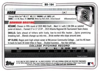 2020 Bowman Draft - Chrome #BD-164 Bailey Horn Back