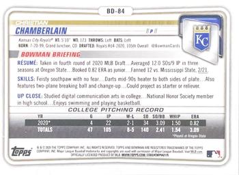 2020 Bowman Draft - Blue #BD-84 Christian Chamberlain Back