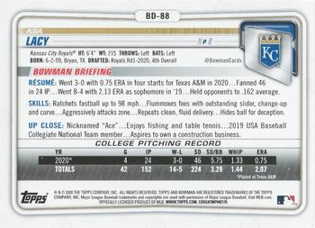 2020 Bowman Draft - Blue #BD-88 Asa Lacy Back