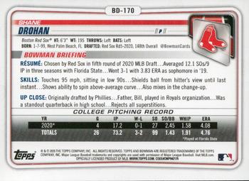2020 Bowman Draft - Gold #BD-170 Shane Drohan Back