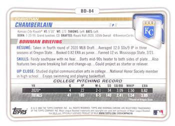 2020 Bowman Draft - Chrome Orange #BD-84 Christian Chamberlain Back