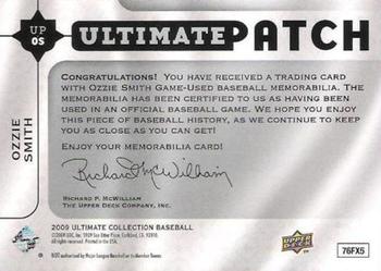 2009 Upper Deck Ultimate Collection - Ultimate Patch #UPOS Ozzie Smith Back