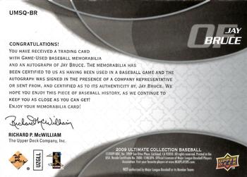 2009 Upper Deck Ultimate Collection - Ultimate Quad Materials Signature #UMSQ-BR Jay Bruce Back