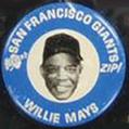 1969 Kelly's Potato Chips MLBPA Pinback Buttons #NNO Willie Mays Front