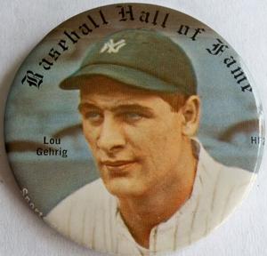 1978 Sports Photo Associates Hall of Fame Buttons Series 1 #HF2 Lou Gehrig Front