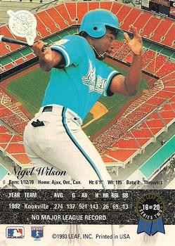 1993 Leaf - Gold Leaf Rookies #16 Nigel Wilson Back