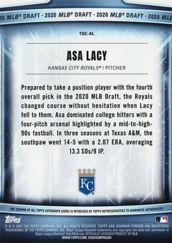 2020 Bowman Draft - Top of the Class Box Toppers Autographs #TOC-AL Asa Lacy Back