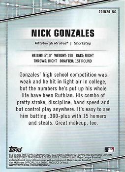 2020 Bowman Draft - 20 in '20 #20IN20-NG Nick Gonzales Back
