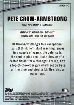 2020 Bowman Draft - 20 in '20 #20IN20-PC Pete Crow-Armstrong Back