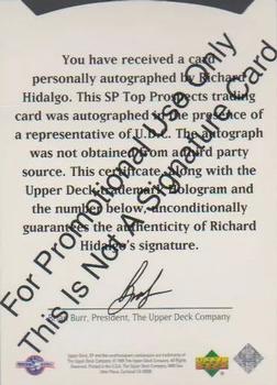 1995 SP Top Prospects - Autographs Promos #NNO Richard Hidalgo Back