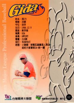 1997 Taiwan Major League #17 Brandy Vann Back