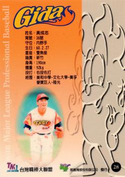 1997 Taiwan Major League #28 Cheng-Chih Huang Back