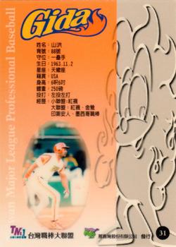 1997 Taiwan Major League #31 Sam Horn Back