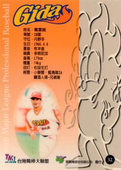 1997 Taiwan Major League #32 Sandy Guerrero Back