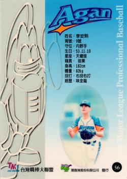 1997 Taiwan Major League #56 An-Hsi Lee Back