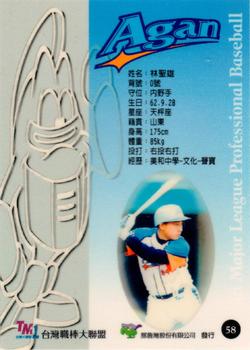 1997 Taiwan Major League #58 Sheng-Hsiung Lin Back