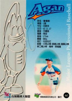 1997 Taiwan Major League #60 Hsin-Chang Tseng Back