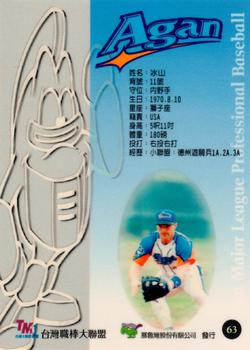 1997 Taiwan Major League #63 Lonnie Goldberg Back