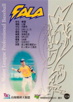 1997 Taiwan Major League #124 Angel Gonzalez Back