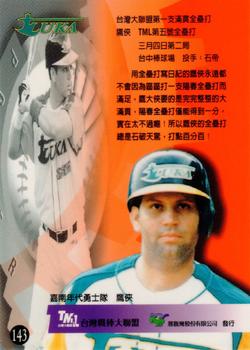 1997 Taiwan Major League #143 Luis Iglesias Back