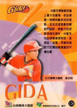 1997 Taiwan Major League #178 Shih-Ming Huang Back