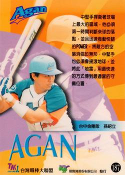 1997 Taiwan Major League #187 Chao-Li Sun Back