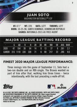 2021 Finest #7 Juan Soto Back