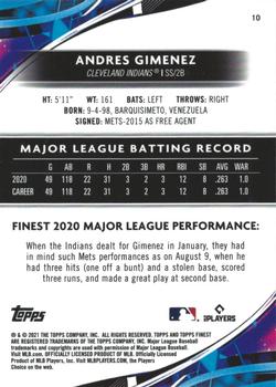 2021 Finest #10 Andres Gimenez Back