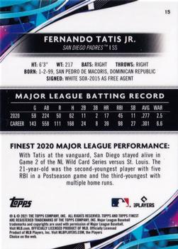 2021 Finest #15 Fernando Tatis Jr. Back