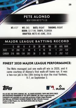 2021 Finest #29 Pete Alonso Back