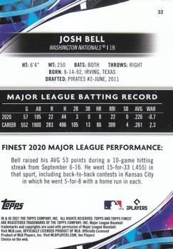 2021 Finest #32 Josh Bell Back