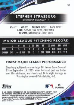 2021 Finest #51 Stephen Strasburg Back