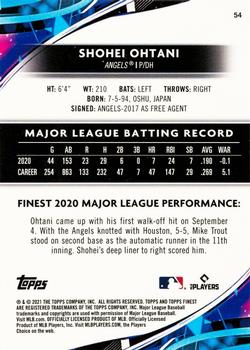 2021 Finest #54 Shohei Ohtani Back