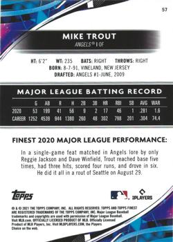 2021 Finest #57 Mike Trout Back