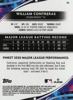 2021 Finest #63 William Contreras Back