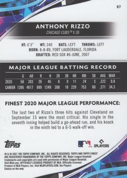 2021 Finest #67 Anthony Rizzo Back