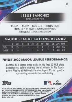 2021 Finest #70 Jesus Sanchez Back