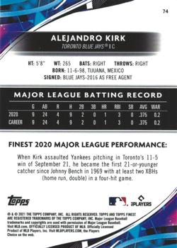 2021 Finest #74 Alejandro Kirk Back