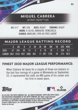 2021 Finest #82 Miguel Cabrera Back