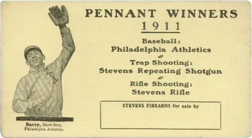 1911 Stevens Firearms Blotters Philadelphia Athletics #NNO Jack Barry Front